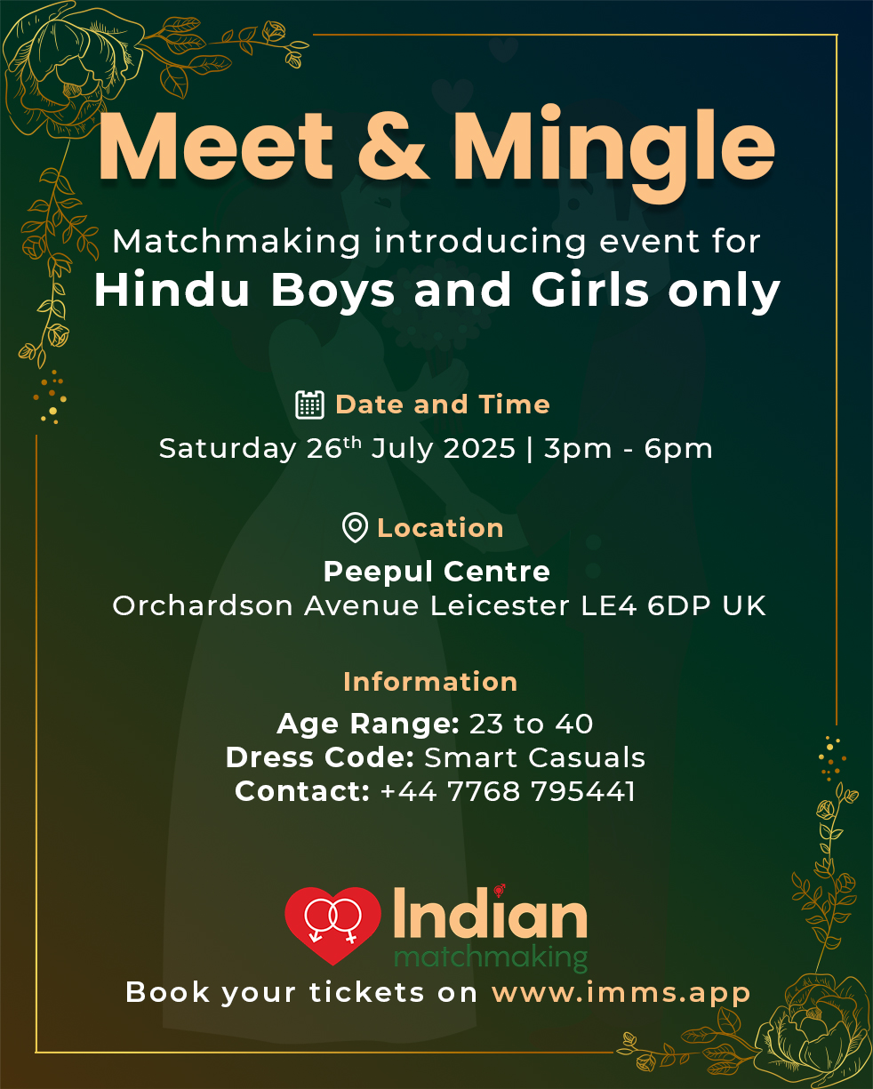 Meet & Mingle - hosted by Indian Matchmaking Service - Leicester (Age: <40)